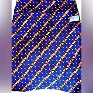 Lularoe‎ 2xl blue and orange Cassie pencil skirt. NWT.